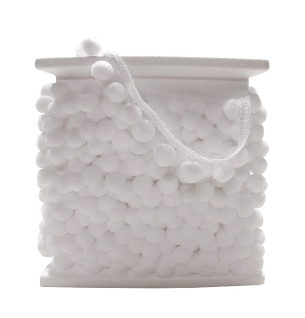 Iso POM POM-nauha, valkoinen (DT008V)